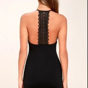 LULUS Federica Black Crocheted Lace Bodycon Dress